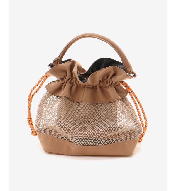  「メッシュフリルデザイン巾着バッグ」|ショルダー・メッセンジャー|