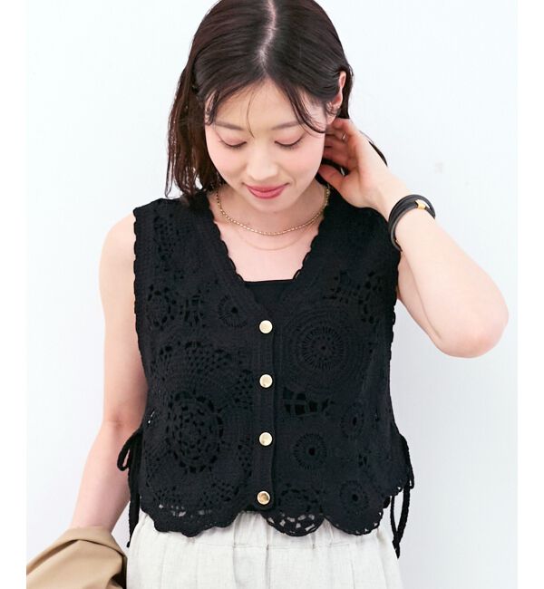  「TORRAZZO DONNAクロシェレースベスト」|ベスト・ジレ|