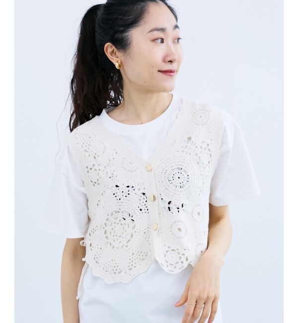  「TORRAZZO DONNAクロシェレースベスト」|ベスト・ジレ|