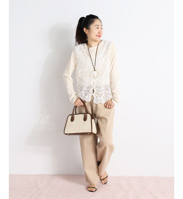  「TORRAZZO DONNAエンブロイダリーレースベスト」|ベスト・ジレ|