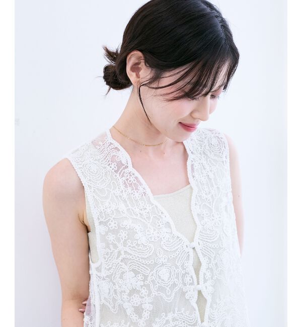  「TORRAZZO DONNAエンブロイダリーレースベスト」|ベスト・ジレ|