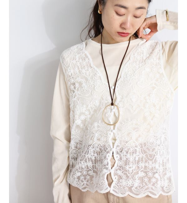  「TORRAZZO DONNAエンブロイダリーレースベスト」|ベスト・ジレ|