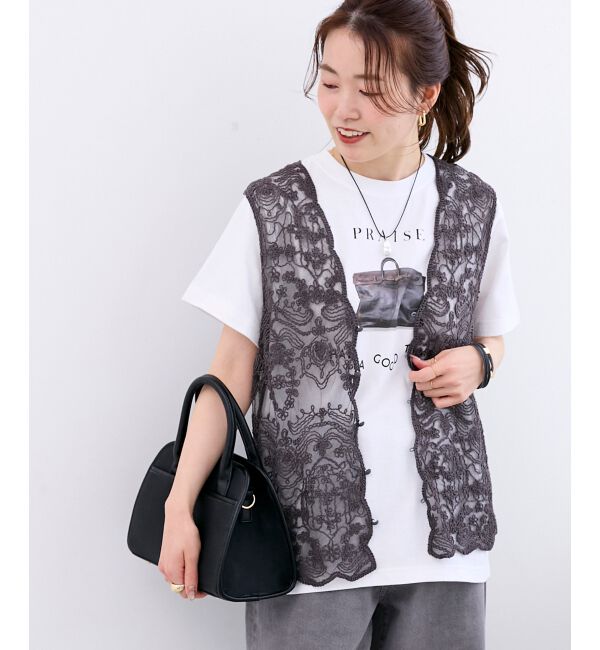  「TORRAZZO DONNAエンブロイダリーレースベスト」|ベスト・ジレ|