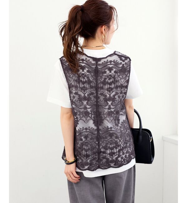  「TORRAZZO DONNAエンブロイダリーレースベスト」|ベスト・ジレ|