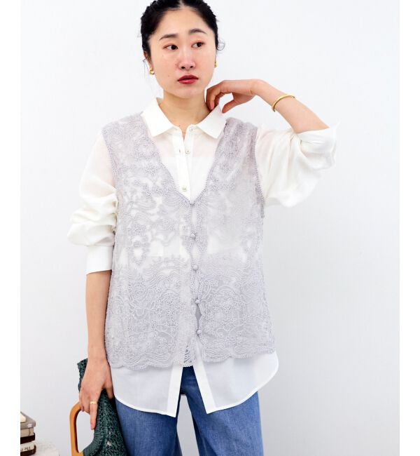  「TORRAZZO DONNAエンブロイダリーレースベスト」|ベスト・ジレ|
