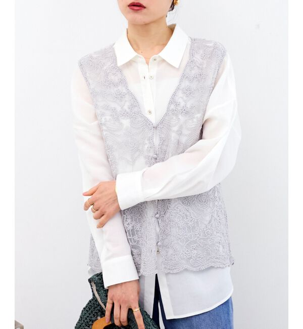  「TORRAZZO DONNAエンブロイダリーレースベスト」|ベスト・ジレ|