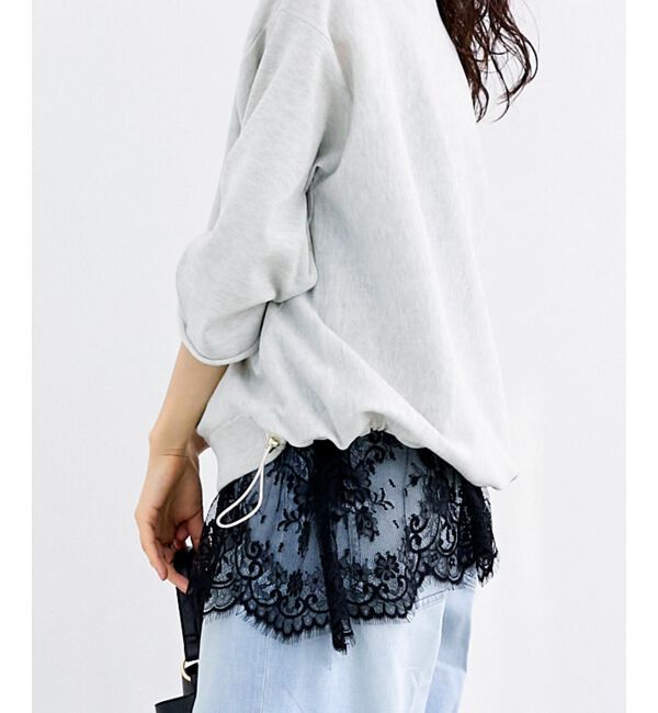  「裾レースキャミブラウス」|キャミソール|ブラック