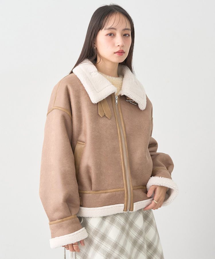 earth music&ecology「フェイクムートンジャケット」|ブルゾン・スタジャン|