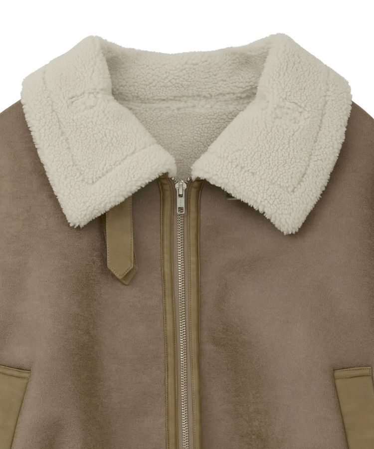 earth music&ecology「フェイクムートンジャケット」|ブルゾン・スタジャン|