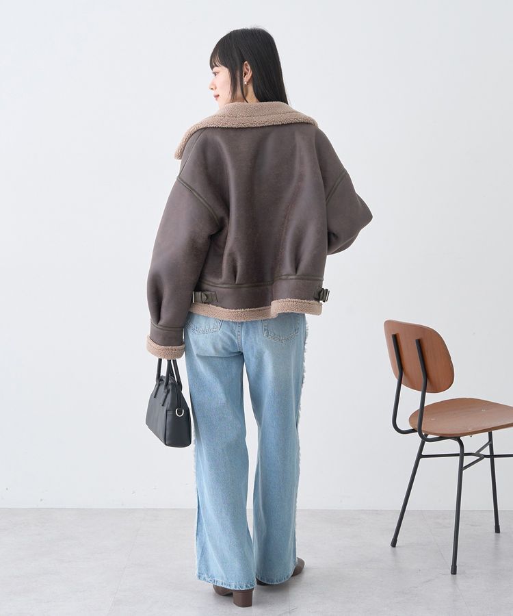 earth music&ecology「フェイクムートンジャケット」|ブルゾン・スタジャン|