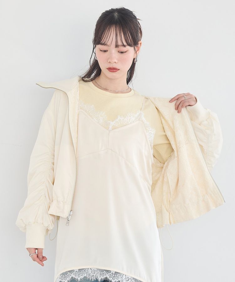 earth music&ecology「レースリバーシブルブルゾン」|ブルゾン・スタジャン|