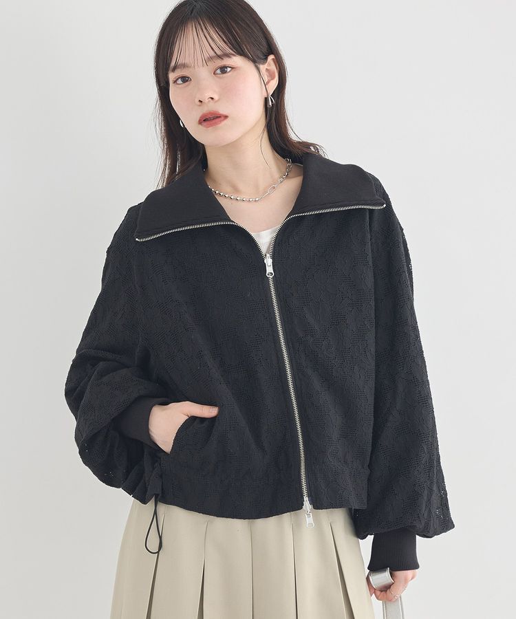 earth music&ecology「レースリバーシブルブルゾン」|ブルゾン・スタジャン|Black