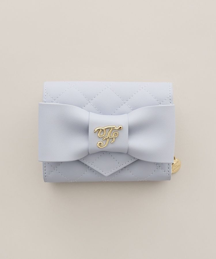 Maison de FLEUR「キルティングFリボンウォレット」|財布|サックスブルー