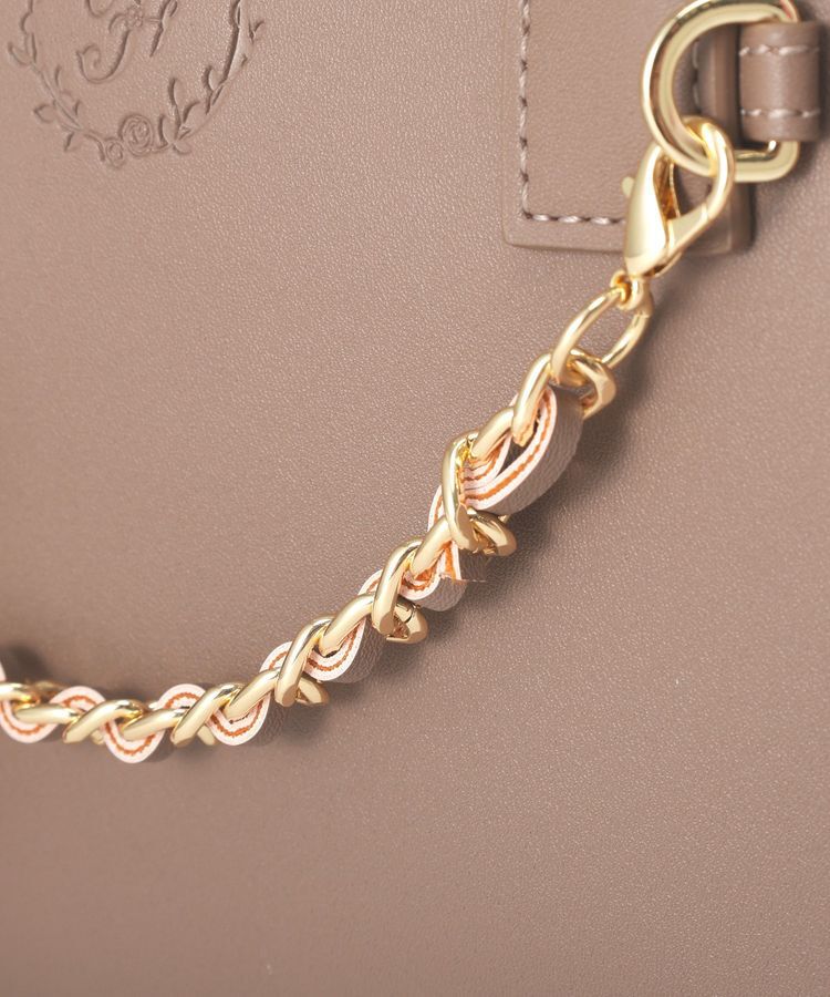 Maison de FLEUR「チャーム付きスクエアボストンバッグ」|ハンドバッグ|