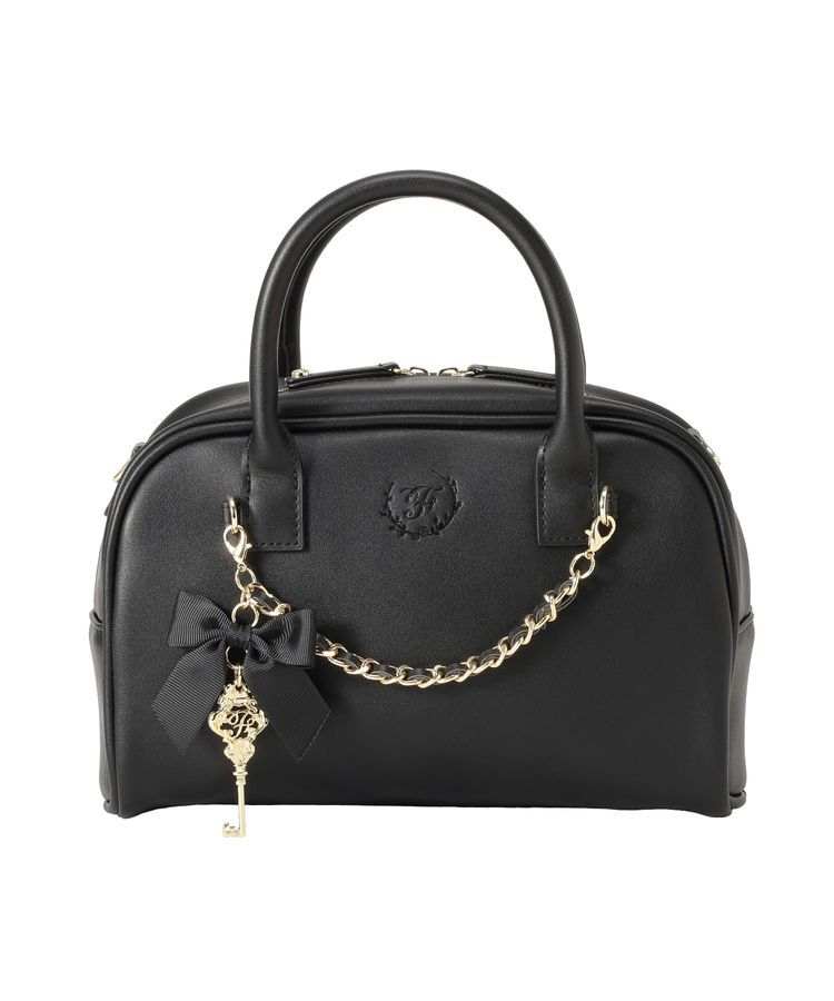 Maison de FLEUR「チャーム付きスクエアボストンバッグ」|ハンドバッグ|