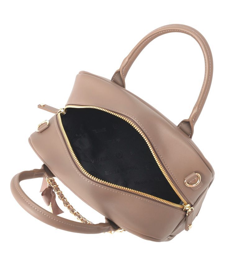 Maison de FLEUR「チャーム付きスクエアボストンバッグ」|ハンドバッグ|