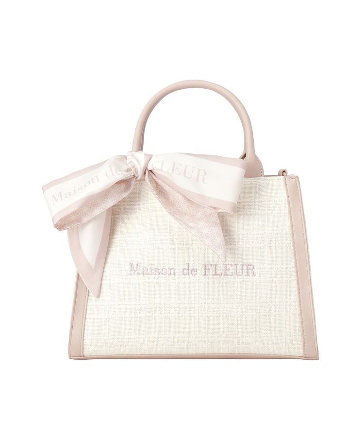 Maison de FLEUR「スカーフ付きツイード2Wayバッグ」|ハンドバッグ|