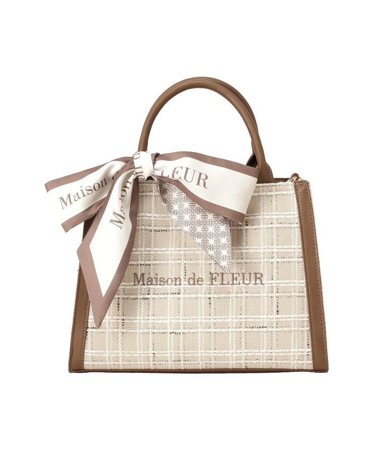 Maison de FLEUR「スカーフ付きツイード2Wayバッグ」|ハンドバッグ|