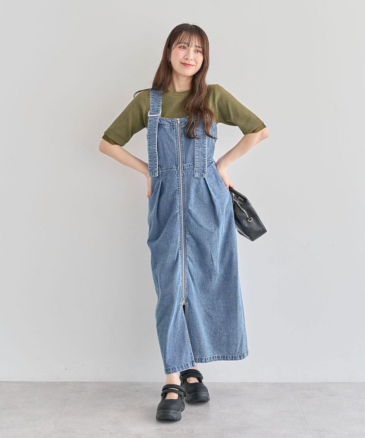 Green Parks「袖レイヤー5分袖ニットプルオーバー」|ニット・セーター|