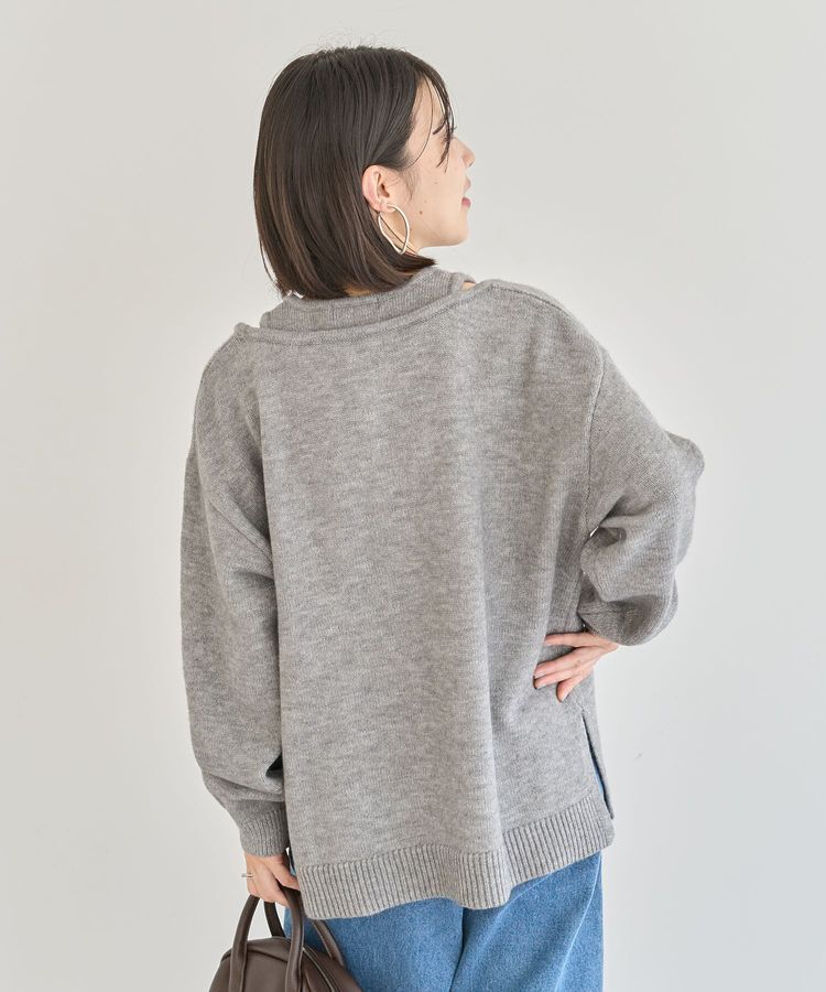 Green Parks「フェイクレイヤードVネックニットプルオーバー」|ニット・セーター|