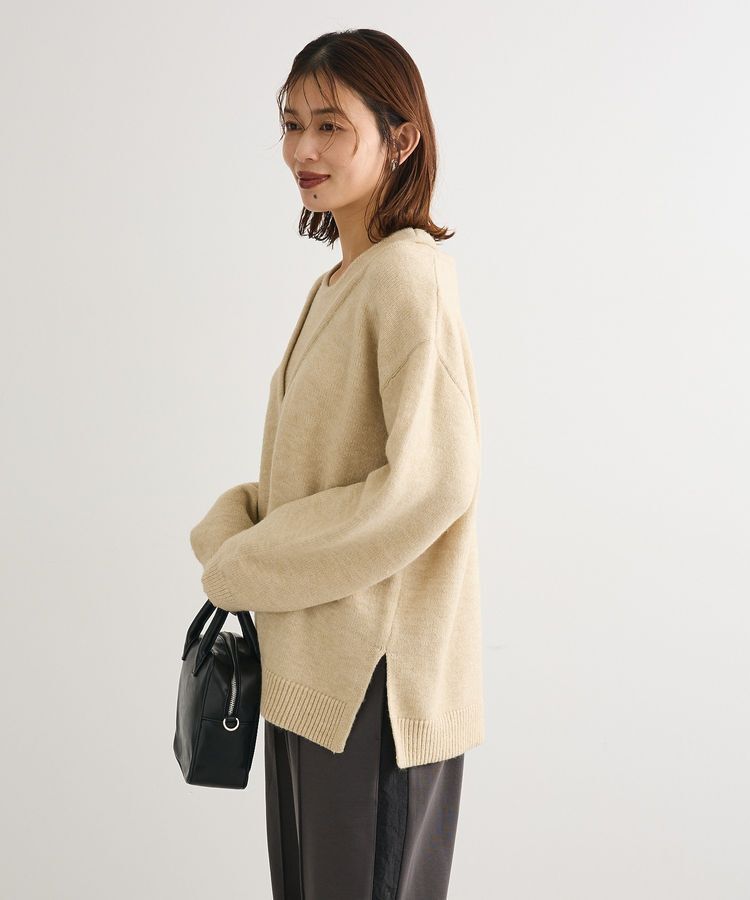 Green Parks「フェイクレイヤードVネックニットプルオーバー」|ニット・セーター|