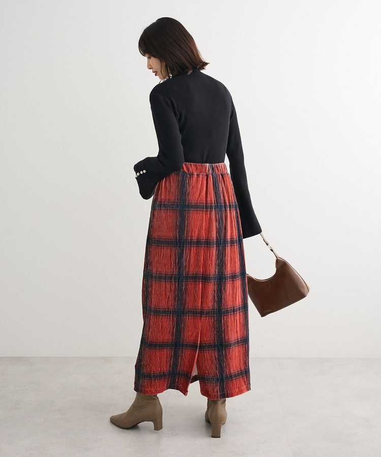 Green Parks「・swing by 袖パールボタンフレアリブニット」|ニット・セーター|