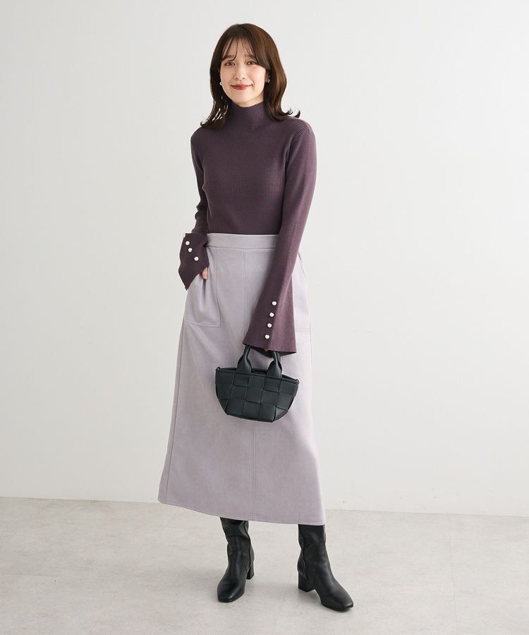 Green Parks「・swing by 袖パールボタンフレアリブニット」|ニット・セーター|