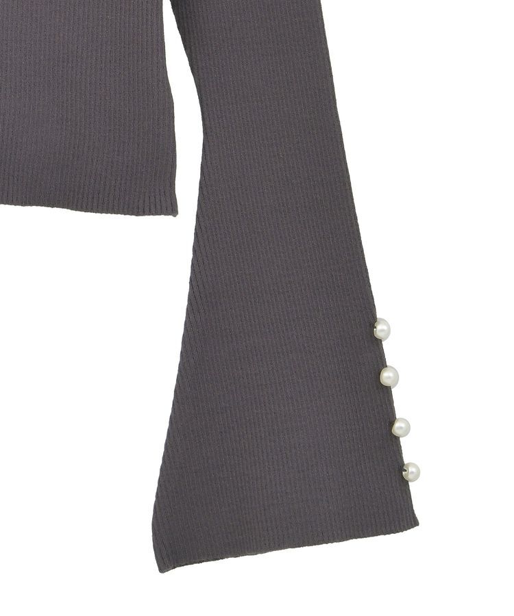 Green Parks「・swing by 袖パールボタンフレアリブニット」|ニット・セーター|