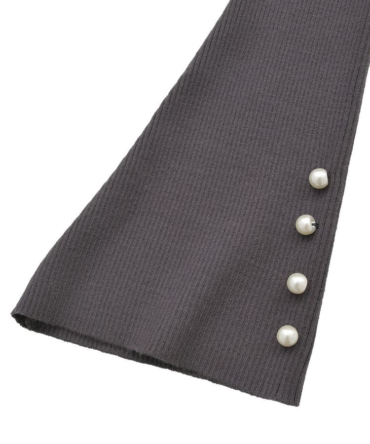 Green Parks「・swing by 袖パールボタンフレアリブニット」|ニット・セーター|