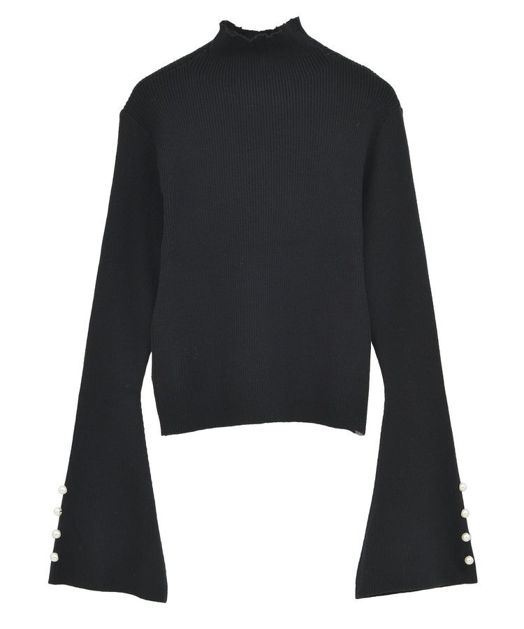 Green Parks「・swing by 袖パールボタンフレアリブニット」|ニット・セーター|