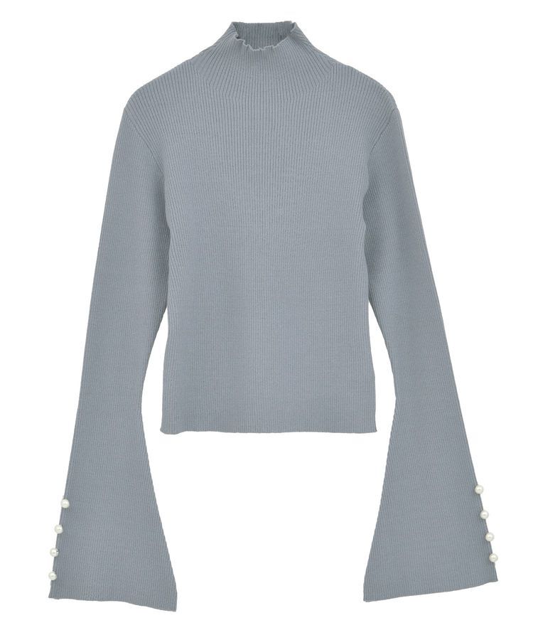 Green Parks「・swing by 袖パールボタンフレアリブニット」|ニット・セーター|