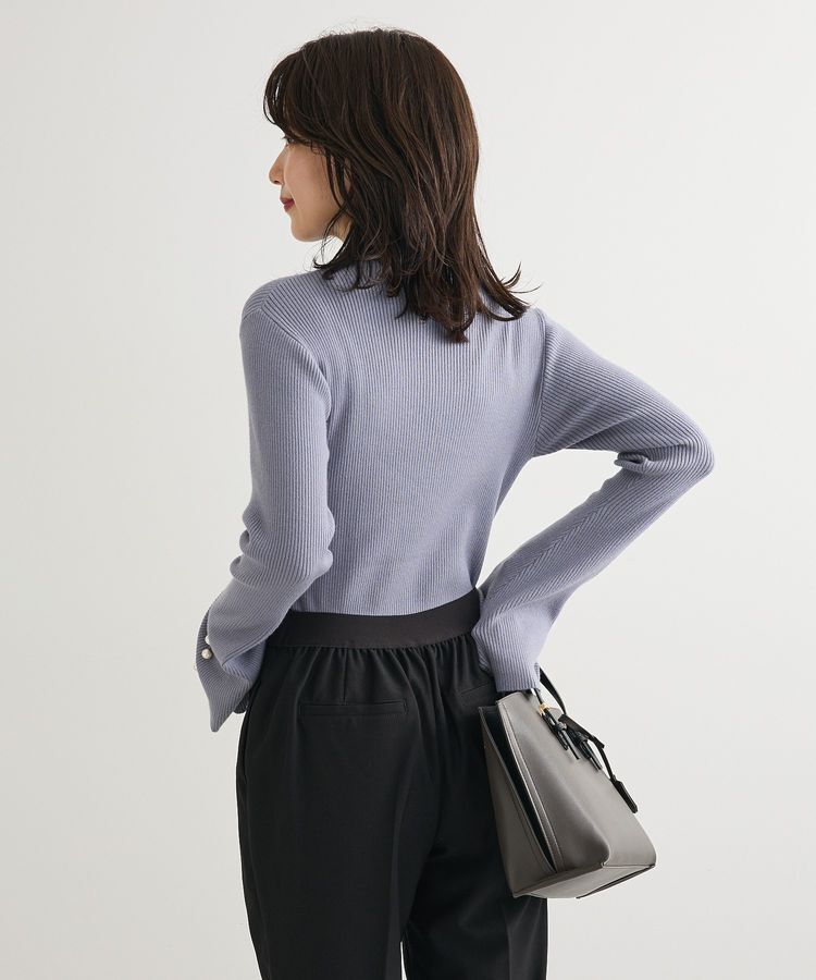 Green Parks「・swing by 袖パールボタンフレアリブニット」|ニット・セーター|