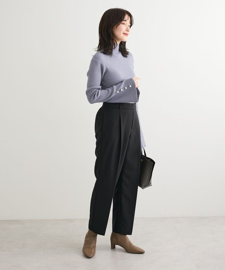 Green Parks「・swing by 袖パールボタンフレアリブニット」|ニット・セーター|