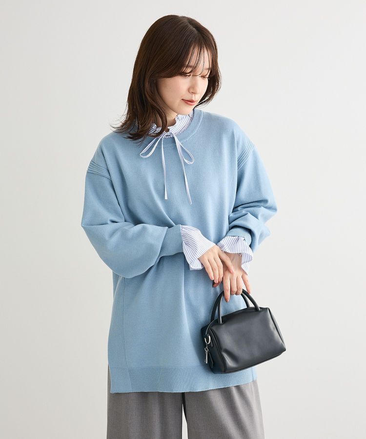 Green Parks「もちやわサイドリブニットチュニック」|ニット・セーター|