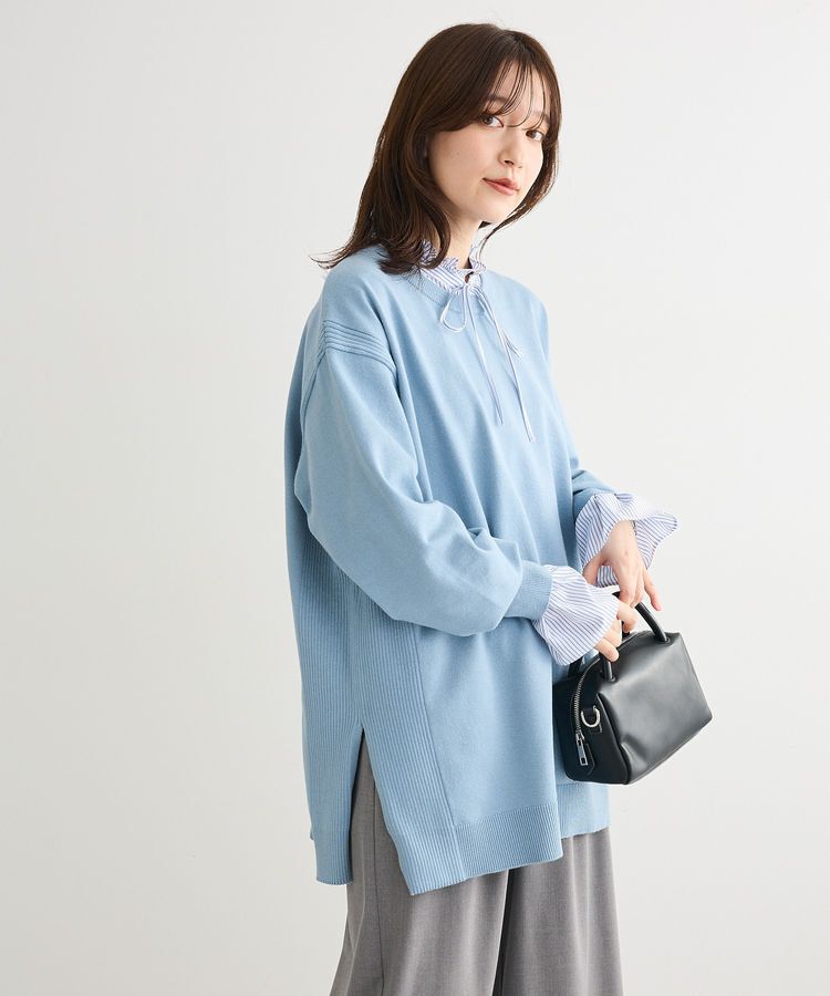 Green Parks「もちやわサイドリブニットチュニック」|ニット・セーター|