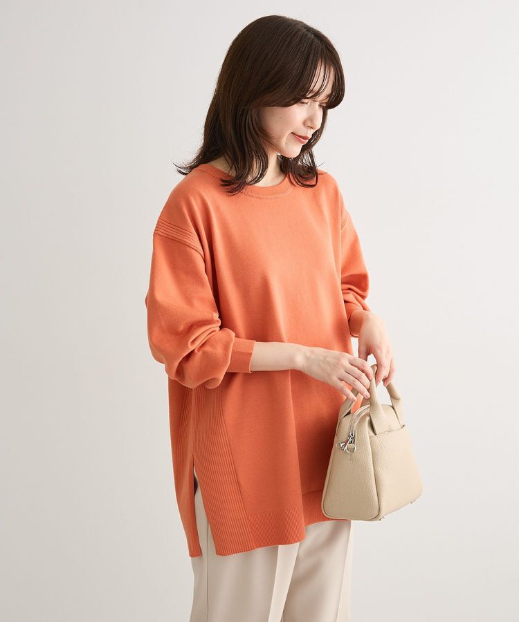 Green Parks「もちやわサイドリブニットチュニック」|ニット・セーター|