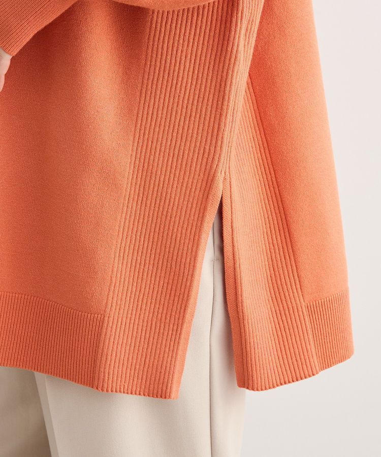 Green Parks「もちやわサイドリブニットチュニック」|ニット・セーター|