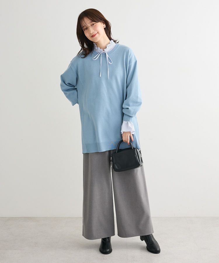 Green Parks「もちやわサイドリブニットチュニック」|ニット・セーター|