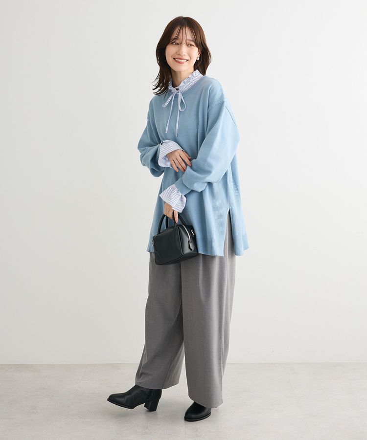 Green Parks「もちやわサイドリブニットチュニック」|ニット・セーター|