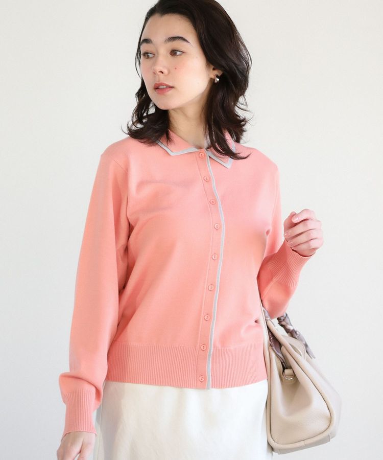 Green Parks「ここちニット衿付き配色プルオーバー」|ニット・セーター|