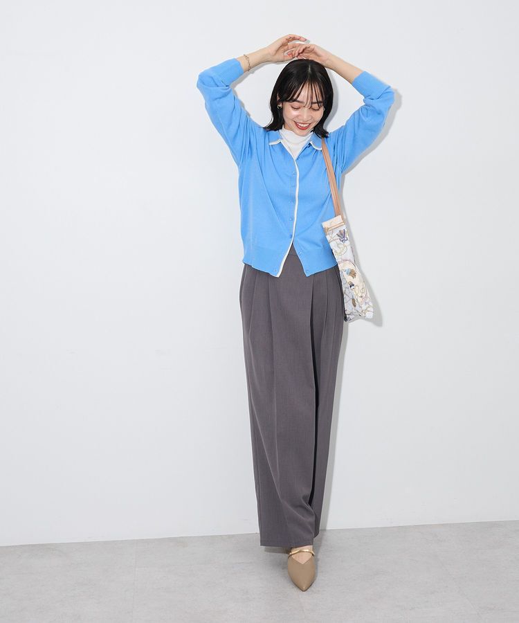 Green Parks「ここちニット衿付き配色プルオーバー」|ニット・セーター|