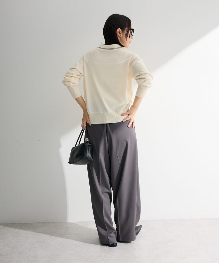 Green Parks「ここちニット衿付き配色プルオーバー」|ニット・セーター|