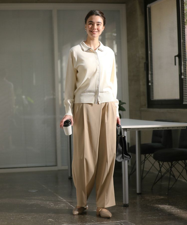 Green Parks「ここちニット衿付き配色プルオーバー」|ニット・セーター|