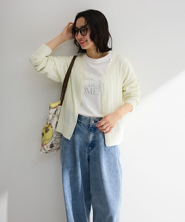 Green Parks「レースドッキングニットカーディガン」|カーディガン|