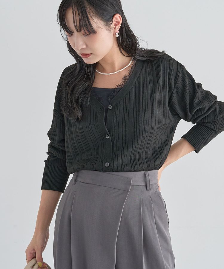 Green Parks「レースドッキングニットカーディガン」|カーディガン|