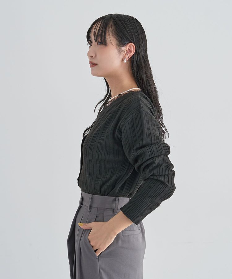 Green Parks「レースドッキングニットカーディガン」|カーディガン|