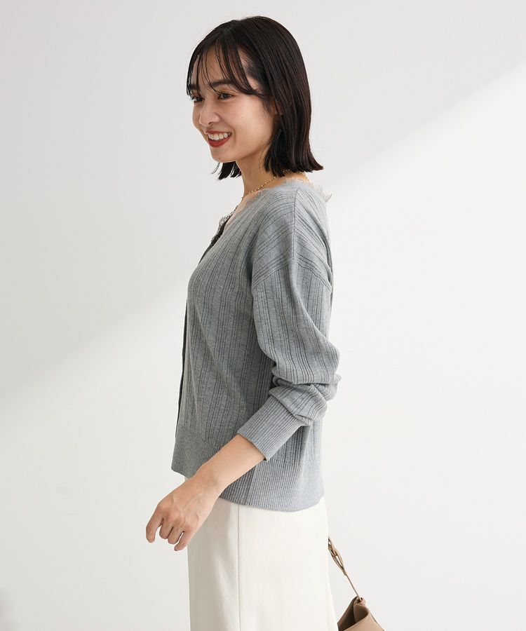 Green Parks「レースドッキングニットカーディガン」|カーディガン|