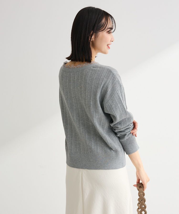 Green Parks「レースドッキングニットカーディガン」|カーディガン|