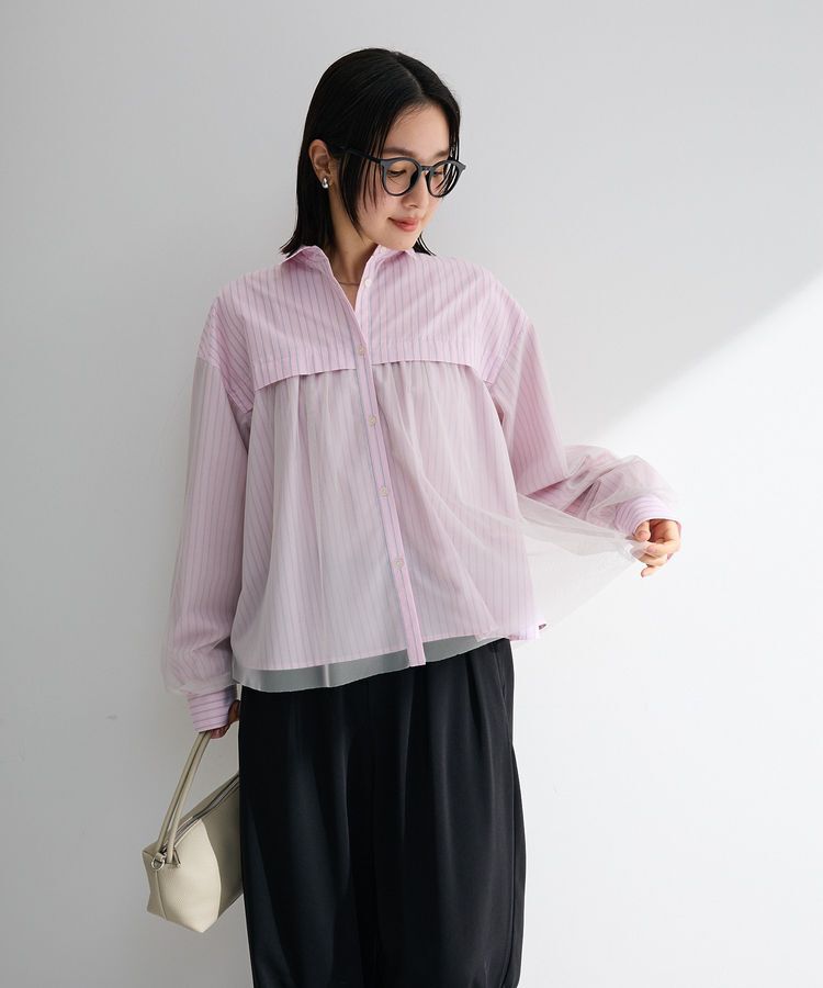 Green Parks「イージーケアチュールドッキングシャツ」|シャツ・ブラウス|Pink