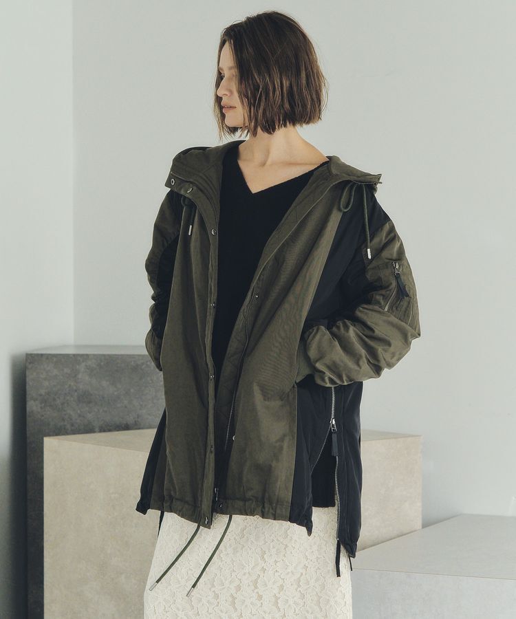 Editt by YECCA VECCA「パディングフーディーコート」|ブルゾン・スタジャン|Khaki